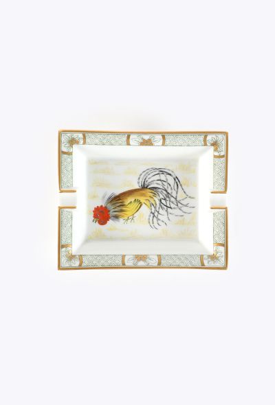Hermès Porcelain Painted Rooster Ashtray, 1960s - 1