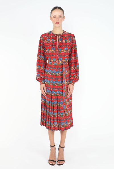 Saint Laurent RARE 1973 Floral Silk Ensemble - 2