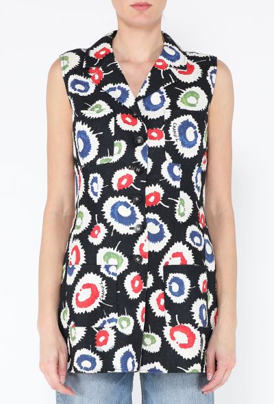 Chanel 1997 Floral Printed Linen Vest - 1