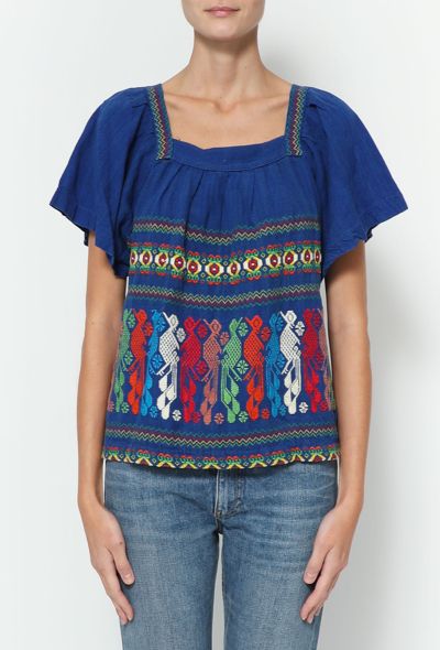                             '70s Authentic Guatemalan Embroidered Top - 1