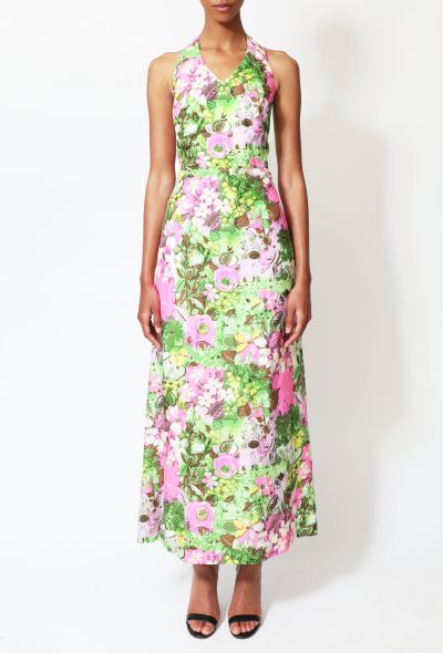                             Floral Silk Halter Dress - 2