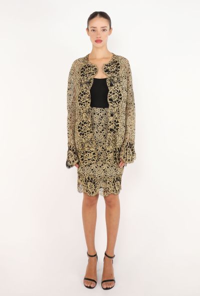 Valentino Vintage Metallic Lace Ensemble - 1