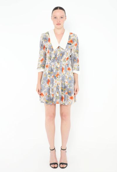 Miu Miu 2024 Pleated Floral Crêpe Dress - 1
