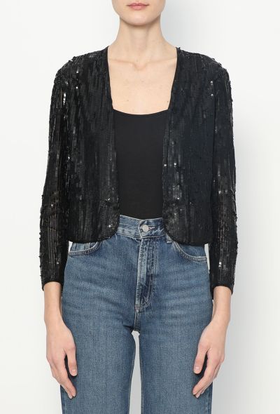 Cropped Sequin Cardigan - 1 Cropped Sequin Cardigan - 1