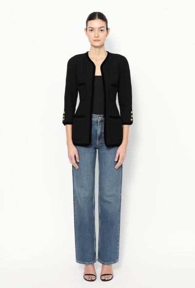 Chanel '90s Velvet Trim Bouclé Jacket - 2 Chanel '90s Velvet Trim Bouclé Jacket - 2