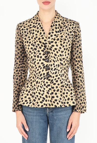 Dior 1997 Cheetah Print Silk Bar Jacket - 1