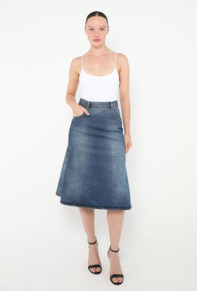 Alaïa 2019 Fluted Denim Skirt - 2