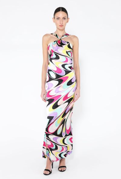 Emilio Pucci 2005 Silk Printed Halter Gown - 2