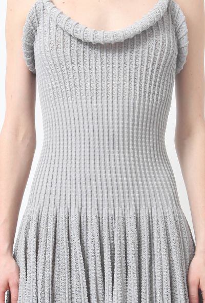                                         Grey Textured Skater Dress-2