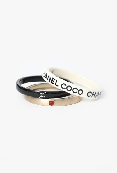 Chanel S/S 2007 Set of 3 Logo Bangles - 1