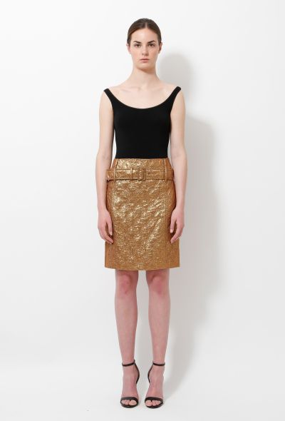                             S/S 2002 Gold Brocade Skirt - 1