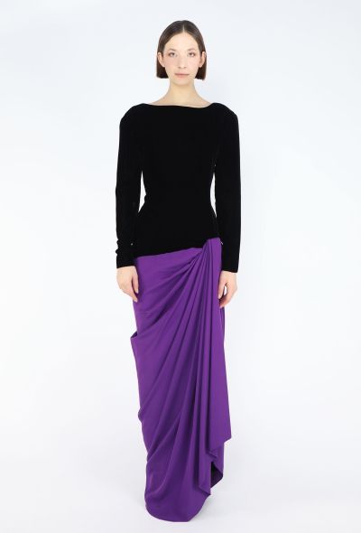 Dior Haute Couture F/W 1985 Velvet Draped Gown - 1