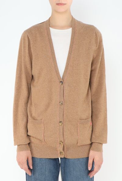 Céline Cashmere Contrast Stitch Cardigan - 1