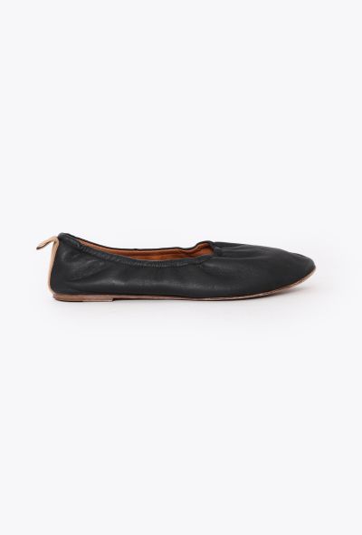 Céline S/S 2015 Leather Ballerina Flats Black - 1
