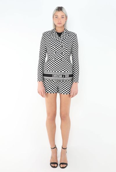 Dior S/S 2018 Checkered Bar Jacket Ensemble - 1