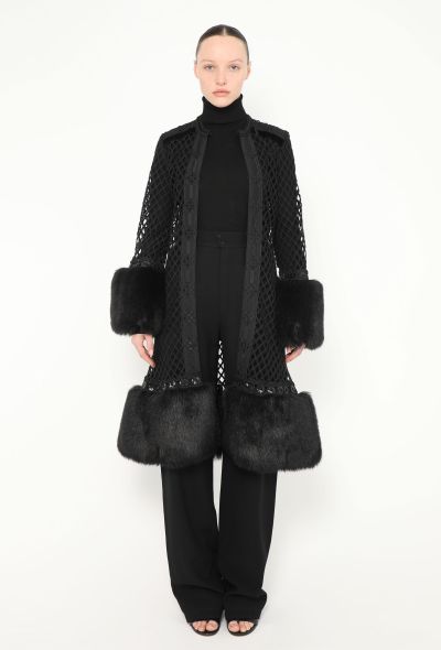 Lattice Fur Trim Opera Coat - 2 Lattice Fur Trim Opera Coat - 2