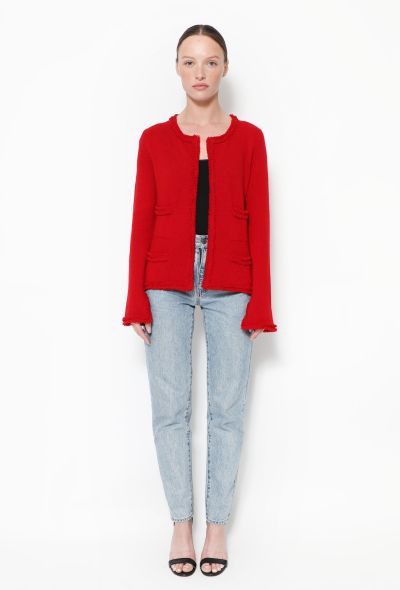 Chanel 2004 Cashmere Frayed Trim Cardigan - 2 Chanel 2004 Cashmere Frayed Trim Cardigan - 2