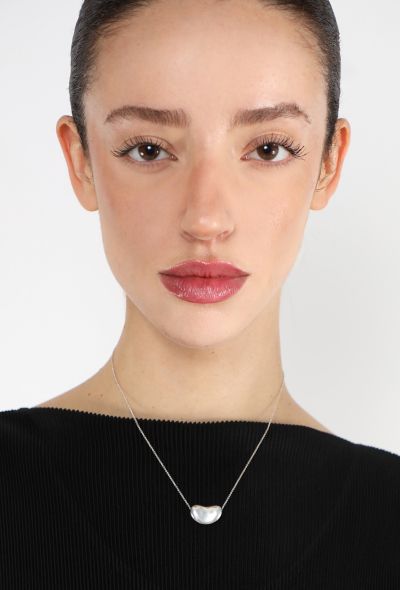 Tiffany & Co Short Sterling Silver Bean Pendant - 2