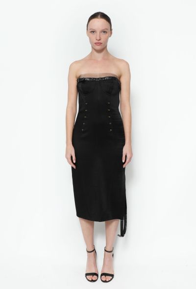                             2001 Leather Trim Bustier Dress-2