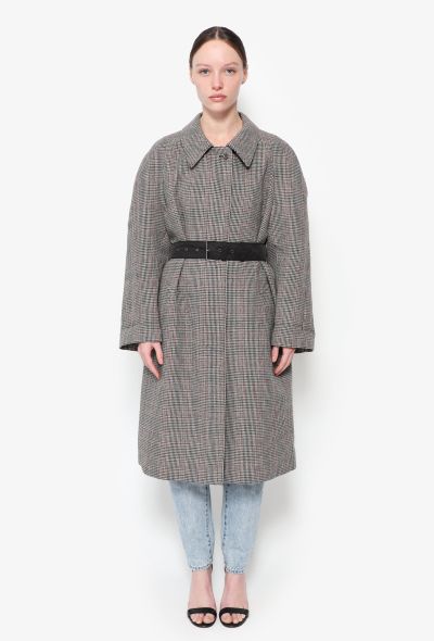                                         F/W 2018 Belted Houndstooth Coat-1
