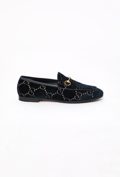 Gucci Jordaan Velvet 'GG' Loafers - 1