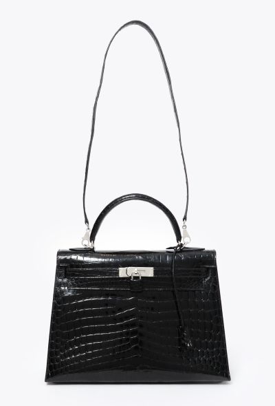 Hermès Black Niloticus Kelly Sellier 32 - 2 Hermès Black Niloticus Kelly Sellier 32 - 2