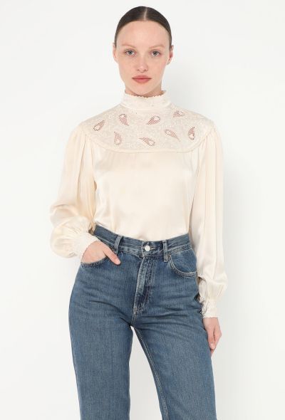 Hanae Mori '80s Embroidered Silk Blouse - 2 Hanae Mori '80s Embroidered Silk Blouse - 2