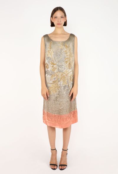 Antique Hand-Embellished Lamé Flapper Dress, 1920s - 1