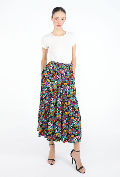 Saint Laurent Rare S/S 1977 Geranium Pleated Skirt - 1