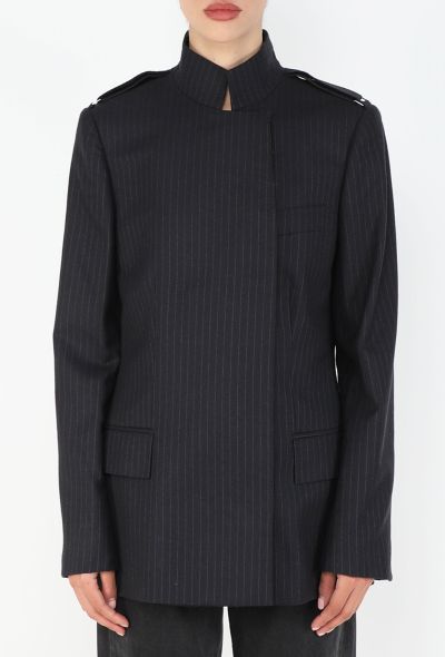 Gucci 2001 Pinstripe High Collar Jacket - 1