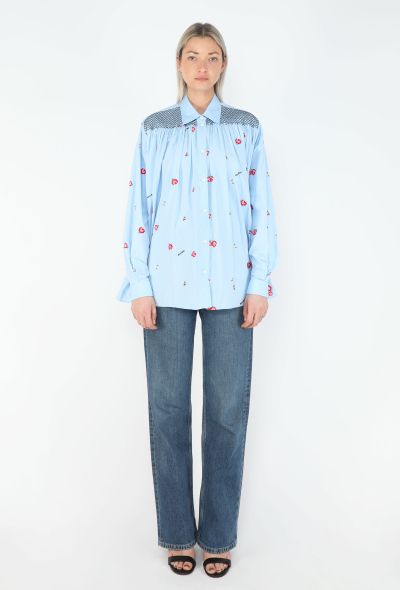 Miu Miu 2019 Embroidered Shirred Blouse - 2