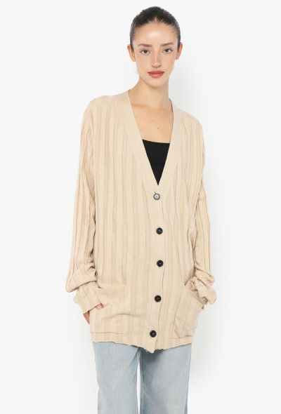 Céline 2010 Two-Tone Ribbed Cardigan - 1
