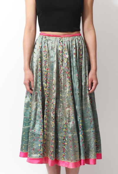                                         Vintage Floral Embroidered Skirt -2