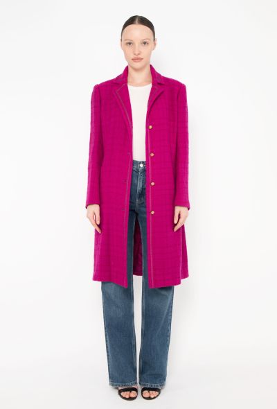 Chanel RARE '70s Fuscia Tweed Camélia Coat - 1 Chanel RARE '70s Fuscia Tweed Camélia Coat - 1