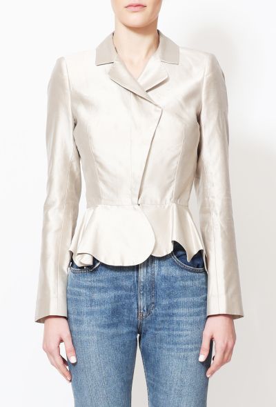 Balenciaga 2010 Champagne Silk Zip Jacket - 2