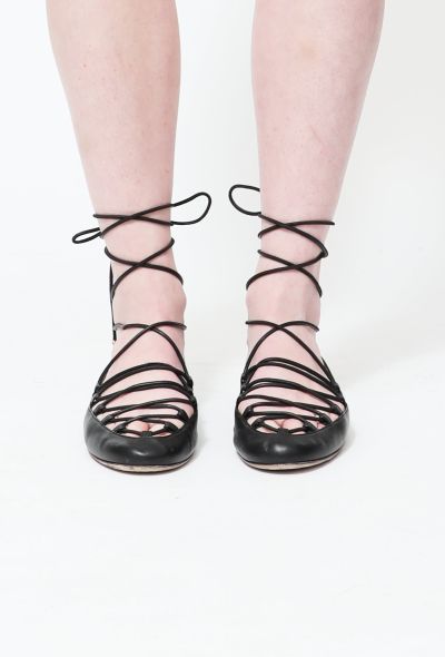 Valentino Lace-Up Leather Ballerinas - 2