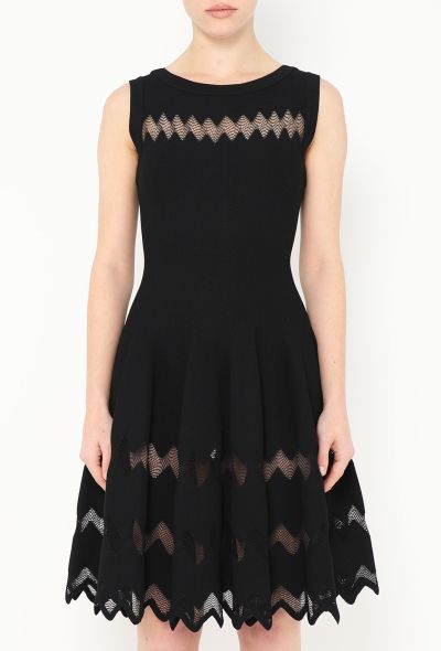 Alaïa Chevron Lace Skater Dress - 2 Alaïa Chevron Lace Skater Dress - 2
