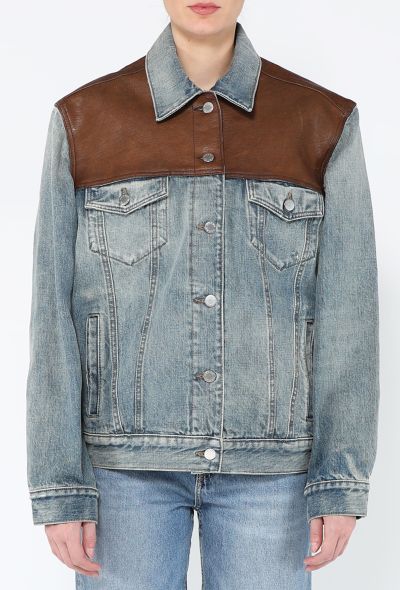 Prada 2025 Denim and Leather Blouson Jacket - 1