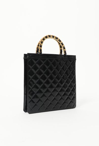 Chanel '90s Patent Quilted Tote Bag - 2