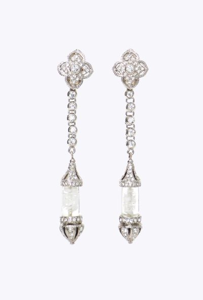 Dior F/W 1997 Strass Pendant Clip Earrings - 1