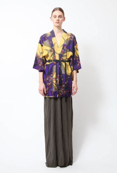                                         Purple and Yellow Floral Kimono-1