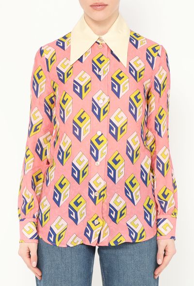 Gucci S/S 2017 Silk Jacquard 'GG' Shirt - 1 Gucci S/S 2017 Silk Jacquard 'GG' Shirt - 1