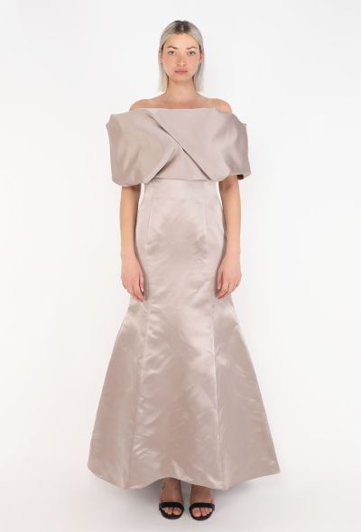 Giorgio Armani Off Shoulder Silk Gown - 1