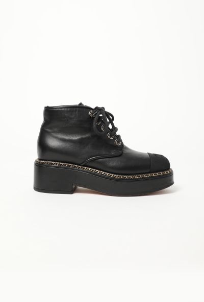 Chanel 2020 Chainlink Leather 'CC' Boots - 2 Chanel 2020 Chainlink Leather 'CC' Boots - 2