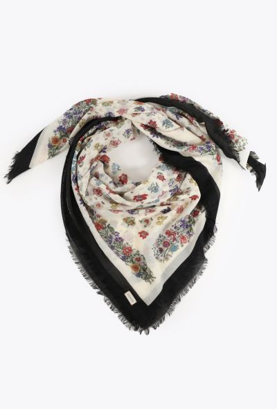 Gucci Floral Frayed Trim Shawl - 2