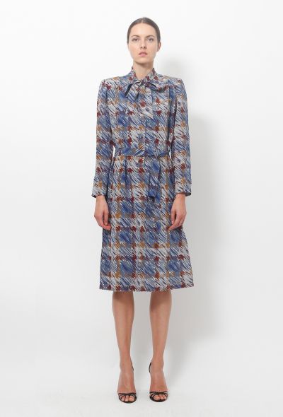 Ted Lapidus Vintage Graphic Lavallière Dress - 1