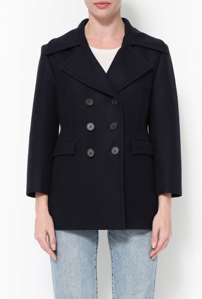                             Double-Breasted Wool Peacoat - 1