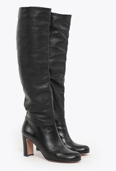 Prada Thigh-High Nappa Leather Boots - 2 Prada Thigh-High Nappa Leather Boots - 2