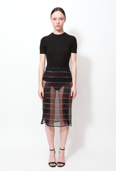                             F/W 2000 Striped Silk Skirt - 1