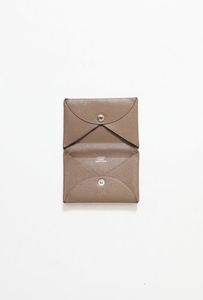 Hermès Taupe 'Calvi' Leather Card Holder - 1